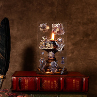 3 Pièces/Paquet Autocollant Forêt Charme de Nuit Série Opéra Vintage Gothique Fleur Main Rideaux Collage 4 Options