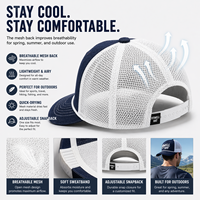 Casquette Trucker en Maille Coréenne Personnalisée OEM ODM avec Visière Courbe et Broderie de Logo Frontal