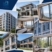 Fenêtres en aluminium système Premium LANGE, profil européen, quincaillerie dissimulée, vue étroite pour penthouse de luxe