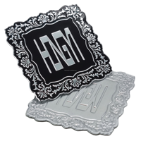 Étiquettes en aluminium 3D en relief incurvées pour bouteilles de vin et de parfum, étiquettes de vin, étiquettes métalliques