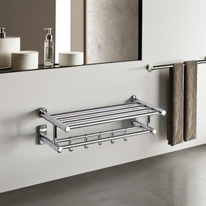 Hochwertiger Moderner Edelstahl Langlebiger Handtuchhalter für Badezimmer Bohrerfreier 2-Schichtiger Wandmontierter Organizer - Product Image 6