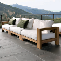Nouveauté Canapé moderne de luxe Ensemble de canapés de patio Meubles d'extérieur Canapé de jardin en teck