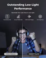 Kamera Streaming OBSBOT Tiny SE 1080P 100FPS USB CMOS Sensor 1/28" AI Tracking PTZ untuk PC Kontrol Gerakan Dual ISO HDR