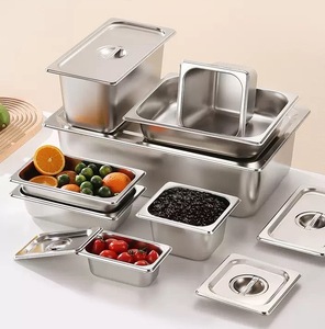 Đa Kích Thước Thép Không Gỉ Lưu Vực Hình Chữ Nhật Phần Lưu Vực Thức Ăn Nhanh Xe Tải Ăn Uống Lưu Vực Trà Sữa Cửa Hàng Mứt Hộp Ẩm Thực Pan - Product Image 1