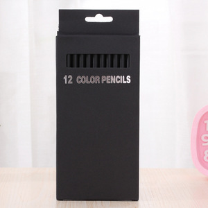 Trousse de papeterie en bois noir, 12 couleurs, vente en gros, 10 pièces - Product Image 3