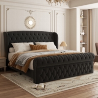 Hochwertiges Chesterfield-Bettgestell mit Hoher Rückenlehne und Diamant-Steppung für Moderne Luxus-Schlafzimmer-Einrichtungen