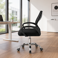 Chaise de bureau confortable à dossier mi-haut en maille avec accoudoirs en plastique, pivotante, pour salle d'étude, Australie