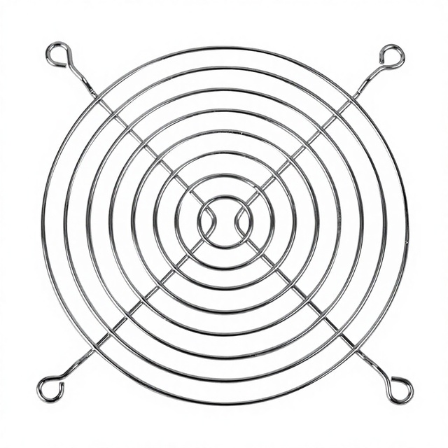 Globaltone GT2-7106 120mm Metal Axial Flow PC Computer Fan Grill with Finger Guard Protection Cover Mounting Accessories