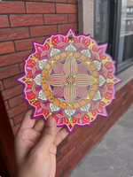 Sous-verre en céramique personnalisé haut de gamme de 20 cm, grand sous-verre Mandala