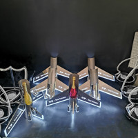 Plateau de verres à liqueur d'avion personnalisé avion moderne à LED pour présentateur de bouteille de champagne pour service VIP pour restaurant bar lounge