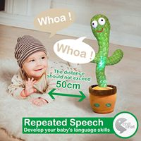 USA Tiktok Offre Spéciale unisexe mignon dansant Cactus ours en peluche doux cadeau de Noël avec torsion pôle rotatif caractéristique pour les anniversaires