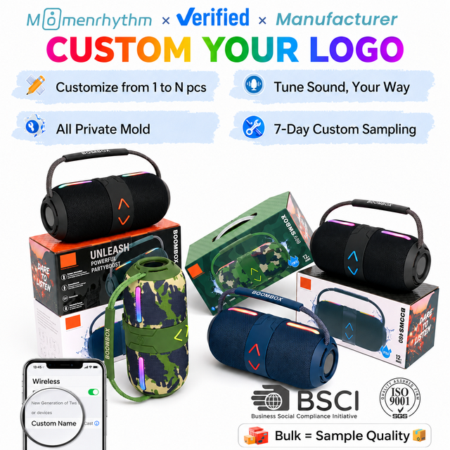 Best Selling OEM Active High Quality Customized Sample Wireless Outdoor Portable Waterproof Super Heavy Bass Speaker