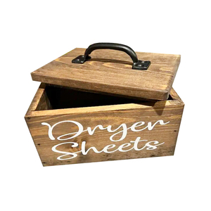 Boîte rustique en bois pour feuilles de <span class=keywords><strong>lessive</strong></span> et <span class=keywords><strong>adoucissant</strong></span> – Organisateur essentiel pour buanderie - Product Image 1