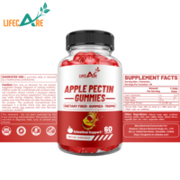Gummies de pectine de pomme à marque privée OEM, riches en fibres, supplément vitaminique premium, qualité alimentaire pour adultes sous forme de bonbons gélifiés