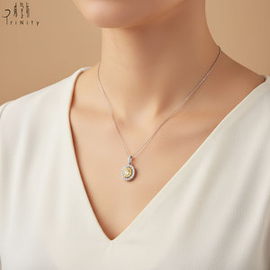 Tremendous Quality Luxury Fine Jewelry 18K Solid Gold Real Natural Yellow Diamond & Natural Diamond Pendant <b>Necklace</b> For Women - Product Image 4