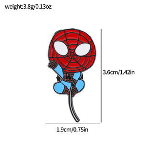 Creative Spider-Mans Cartoon Electroplated Alloy Enamel <b>Collar</b> Brooch with Dripping Oil Technique Anime Character - Product Image 6