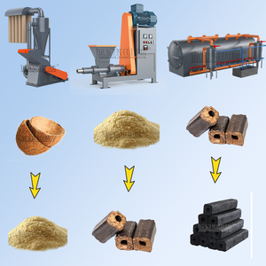 Ligne de production de briquettes de biomasse mécaniques, extrudeuse à vis, presse, four de carbonisation pour coques de noix de coco - Product Image 1
