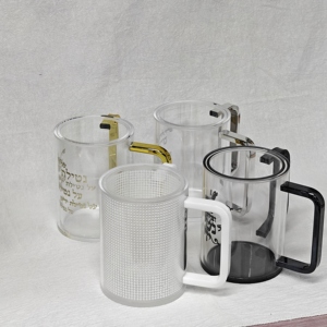 Tasse de lavage des mains juive en acrylique transparent à double poignée, design tendance, vente chaude, pour les fêtes juives et le Sabbat - Product Image 3