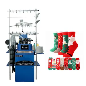 自动定制棉袜袜子冬季圣诞袜制作针织机出售