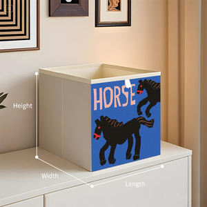 Bedruckte Cartoon-Stoffbox Kinderspielzeug-Aufbewahrungsbox Platzsparender Raumorganizer Würfel Faltbare Stapelbare Aufbewahrungsboxen - Product Image 2