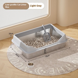 Khổng lồ thép không gỉ cat litter box với nắp miễn phí xẻng Set, hàng rào cao mở rộng và dày Splash bằng chứng mèo nhà vệ sinh - Product Image 6