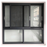 Ventana Corredera de Doble Riel con Vidrio Templado para Dormitorio, Fabricante Profesional, Estilo Moderno con Acabado en Madera y Aluminio