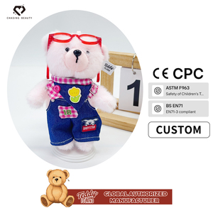 Teddy ISLAND Tuta in peluche Teddy Bear bicolore rosa e blu con sciarpa gialla, Autorizzazione Globale - Product Image 4