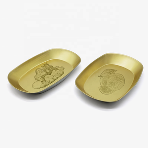 Scatola in Latta Personalizzata per Alimenti, Contenitore per Frutta, Snack, Patatine Fritte, Pollo Fritto, Picnic all'Aperto, <span class=keywords><strong>Cioccolato</strong></span>, Vassoio in Metallo Dorato - Product Image 1