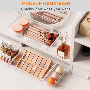 7/11/25PCS Clear Plastic Drawer Organizer 4 Size Dresser Drawer Organizer Tray Drawer Organizer Set Cosmetic <b>Storage</b> <b>Boxes</b> - Product Image 5
