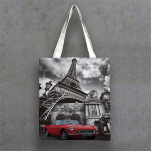 Sac Fourre-Tout Vintage en Toile Décoratif London <span class=keywords><strong>Paris</strong></span> avec Motif Dessin Animé - Product Image 3