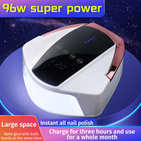 Lampe à ongles UV LED sans fil BIN Cordless Pro Cure 96W, sécheuse à ongles rechargeable, machine à gel