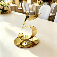 Support de numéro de table en acrylique doré miroir, numéros 3D pour centre de table de mariage, banquet, décoration d'événements