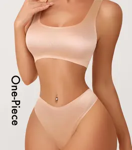 Sutiã não fio uma peça ultra fina, conjunto para mulheres sexy sutiã