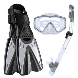 Equipo de Buceo, Máscara de Snorkel, Aletas Ajustables de PVC Negro, Equipo de Natación y Buceo - Product Image 3
