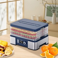 Mini 5-laags voedseldroger met automatische eierkoker, LCD-scherm & temperatuurregeling (35-70°C) voor het drogen van fruit in huis.