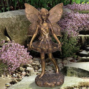 Sungmor - Estatua De ángel De Hierro Fundido, Cifras De Hadas De Color Café Rústico, Colección Creative Angel Pixie, Decoración De Computadora Para Interiores Y Exteriores