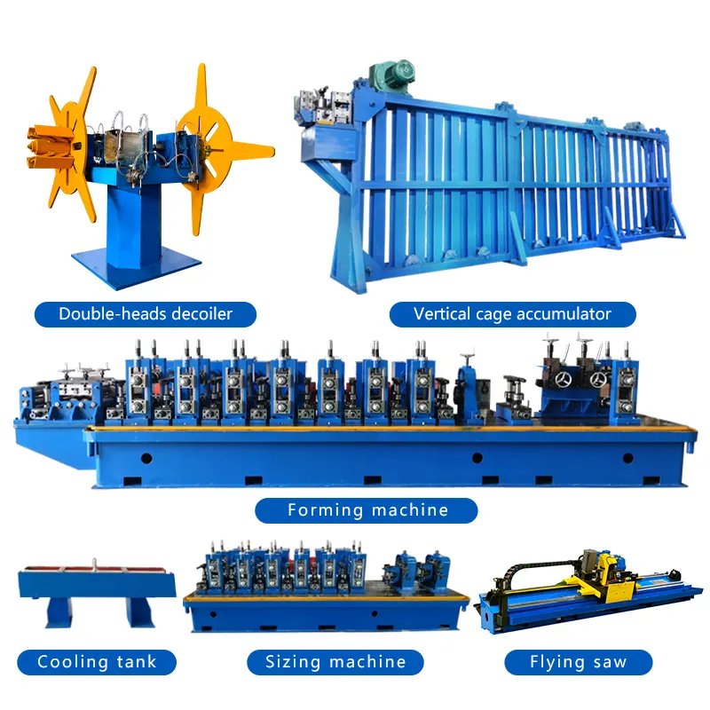 Gi pipe end forming machine erw tube pipe mill machine ms square pipe making machine