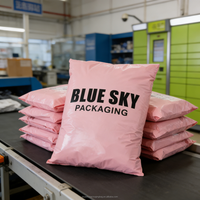Sacs d'expédition en polyéthylène recyclables personnalisés OEM/ODM pour vêtements, sacs de livraison en plastique rose de haute qualité