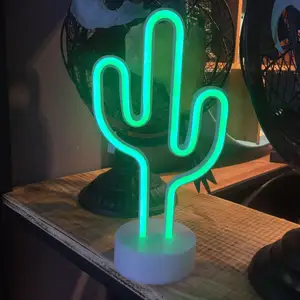 Grosir kaktus lampu neon tanda kaktus LED murah pengiriman drop