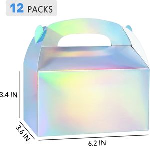 Boîtes à friandises pour fêtes, boîtes cadeaux en feuille métallique irisée pour cadeaux de fête, petites boîtes à bonbons pour mariage, anniversaire, irisées - Product Image 2