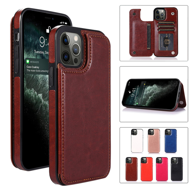Wholesale PU Leather Wallet Card Holder Kickstand 3 in 1 Back Cover Mobile Phone Case for iPhone 13 12 11 Pro Max