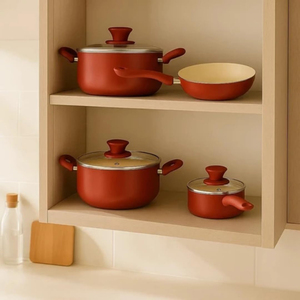 6 Piece Cooking Pots Glass Lids Bakelite Handles Dishwasher Oven Safe Non-Stick for Gas <b>Induction</b> Stoves Ceramic <b>Cookware</b> <b>Set</b> - Product Image 5