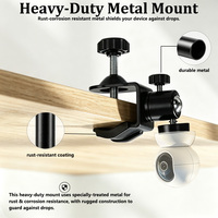 Support de montage de caméra à pince en U, vis de 0 à 35 mm, vis de 1/4 pouce, support métallique pivotant à 360 degrés pour caméra IP CCTV