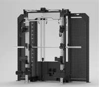 Rack de musculation multifonctionnel intégré en acier inoxydable avec Lat Pulldown, Low Row, Smith Machine, Cable Crossover, double colonne de poids et fonction triceps