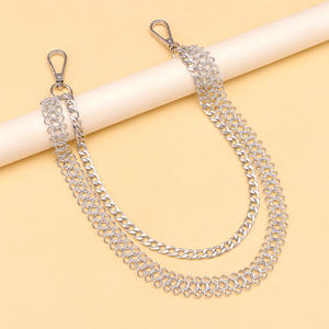 Cadena de cintura de acero inoxidable de varias capas, estilo punk, para mezclilla, accesorio de hip hop, unisex para adultos - Product Image 4