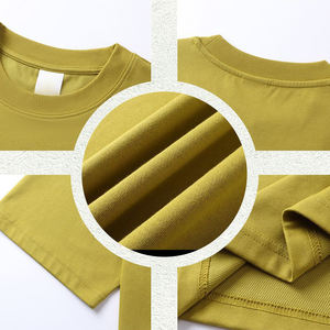 T-shirt uni en gros avec logo de marque personnalisé, 100 % coton, poids lourd, tee-shirt vierge pour impression personnalisée, taille plus, homme, femme, convient à DTF, DTG - Product Image 5