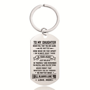 Acciaio inossidabile argento rosa oro 18 carati blu nero <span class=keywords><strong>amore</strong></span> dalla mamma papà regalo per mia figlia portachiavi collana Set di gioielli - Product Image 6