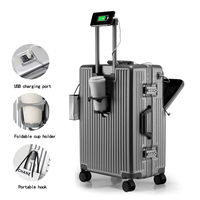 Valise en Aluminium Bagages de Voyage Valise Cabine à Roulettes en PC ABS pour Filles