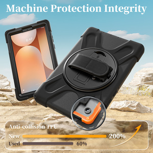 Capa de silicone à prova de choque para <span class=keywords><strong>tablet</strong></span> infantil com alça giratória para Samsung Tab A11 X135F X135N 8.7 polegadas, capa protetora - Product Image 4