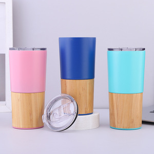 Custom Logo 470ml Eco, Friendly Bamboo Tumbler Powder Coated Stainless Steel Insulated Bamboo Coffee Mug Bamboo <b>Thermos</b> <b>Cup</b>/ - Product Image 2